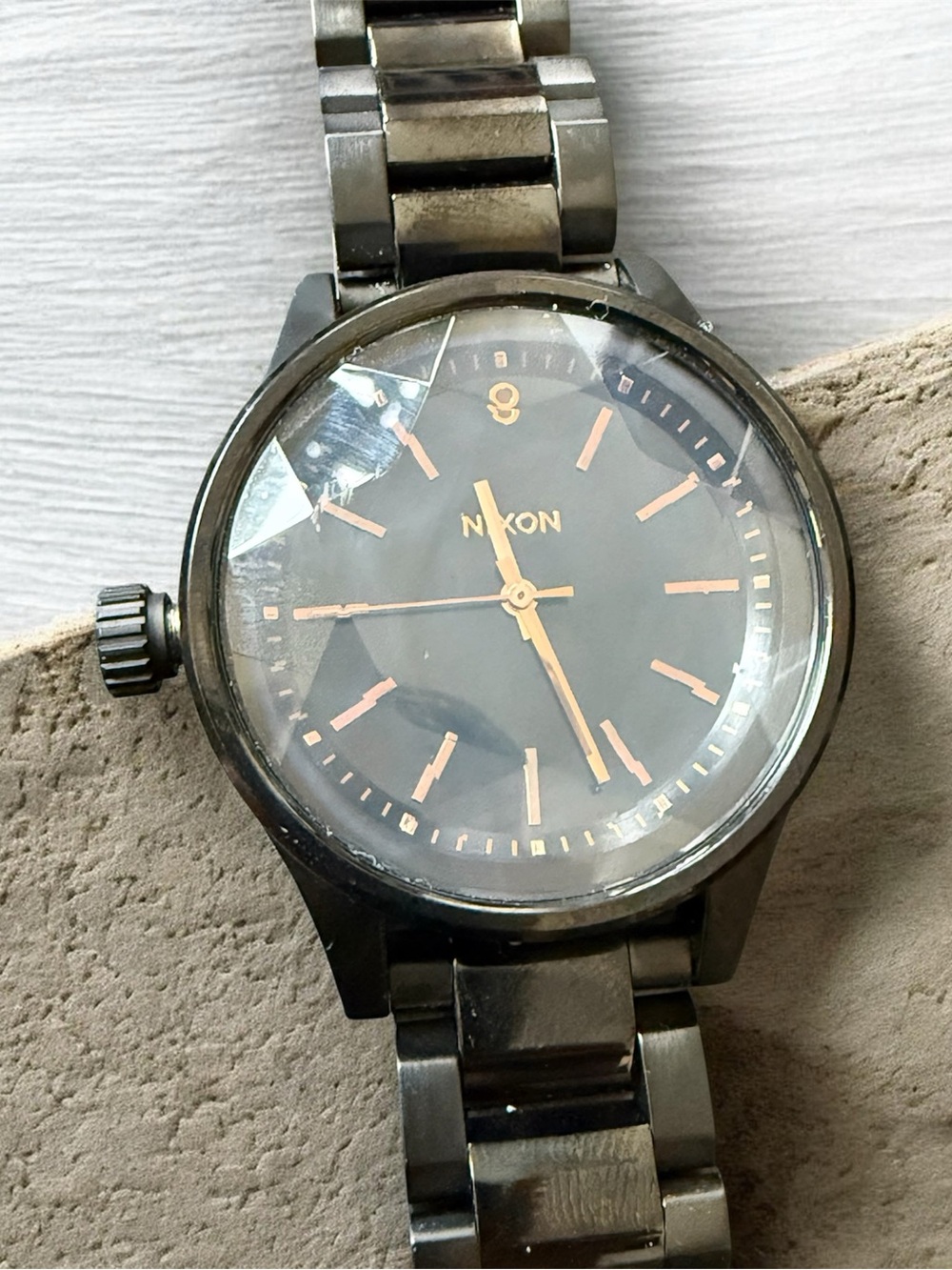 Nixon Black Watch with Rose Gold Accents